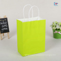 Sac de papier kraft blanc monochrome avec impression de logo de poignées disponible